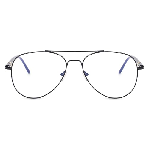 Image of CREEK Blue Light Blocking Blue Cut Zero Power anti-glare Aviator Frame for Eye Protection from UV by Computer /Tablet /Laptop /Mobile