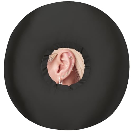 Oreillers soyeux pour piercing d'oreille avec trous pour douleurs d'oreille, sommeil latéral, cartilage CNH, donut, pression d'oreille, casque en forme de O, soulage les acouphènes, support du cou et