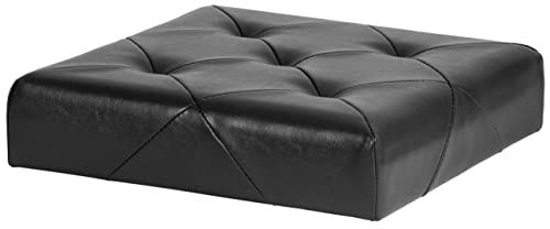 Red Co. Faux Leather Folding Cube Storage Ottoman With Padded Seat, 15" X 15" - Black #TOP4