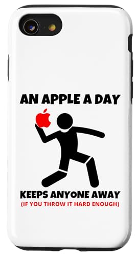 An Apple a Day Keep Anyone Away Funny Office T�V���c �X�}�z�P�[�X iPhone SE (2020) / 7 / 8 �p
