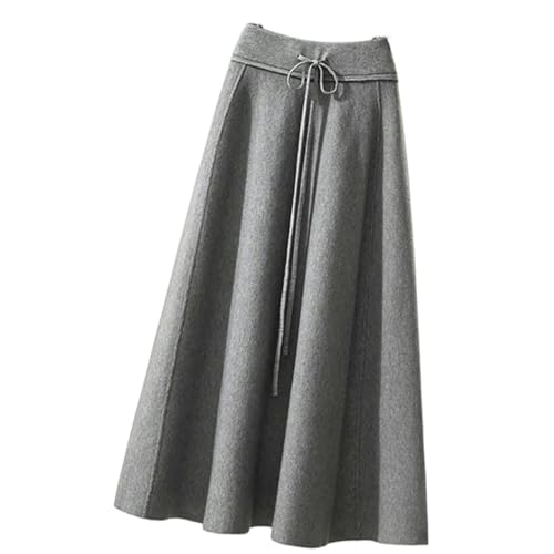 TEidea Women's Skirts Women's Knitted Skirt: Autumn and Winter High-Waisted Women's Skirts,Womens Midi Skirts-Gray-One Size