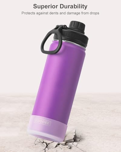 Image of koodee Stainless Steel Water Bottle, 26 oz Double Wall Vacuum Insulsted Sports Bottle with Leakproof Spout Lid (Purple)