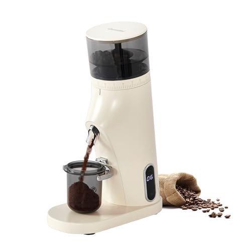 Image of Gemilai Electric Conical Burr Coffee Grinder, Coffee Bean Grinder with Smart 60S Timer, 60 Precise Adjustable Grind Settings for Espresso, 2-12 Cup, Easy to Clean, Durable & Quiet, G9010B White