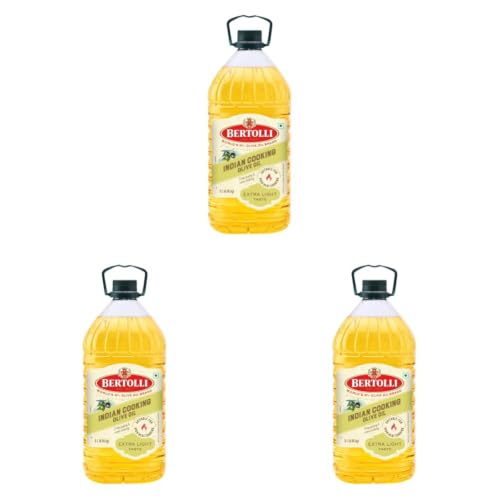 Image of Bertolli Indian Cooking Olive Oil 5L | 75% MUFA | Extra Light Taste, Suitable for High Heat Cooking, Frying & Roasting | World's No. 1 Olive Oil Brand (Pack of 3)