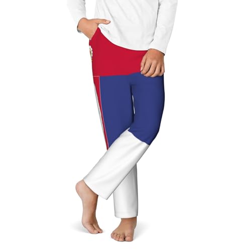 Two Tone American Kids Full Print Bottoms ，Soft Cotton-Like Fabric, Elastic Waist For Casual Play And Daily Wear4