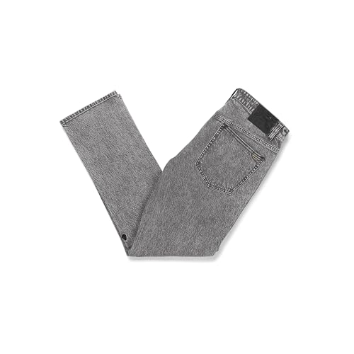 Volcom Men's Vorta Slim Fit Stretch Denim Jean, True Vintage Black2