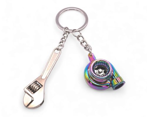 GT//Rotors Miniature Automotive Part Turbo Keychain Metal TurboCharger Car Accessory Key Ring Holder