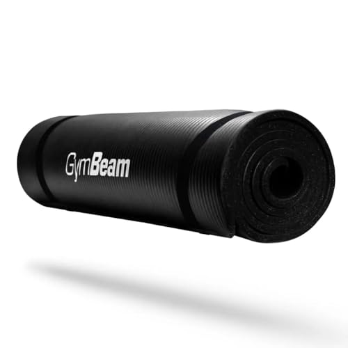 GymBeam Fitnessmatte und Yogamatte - universelle Übungsunterlage, perfektes Zubehör für Fitness, Yoga oder Aerobic, rutschfeste und hochwertige Gymnastikmatte, aus feinem PVC, 180x61x1 cm (Black)