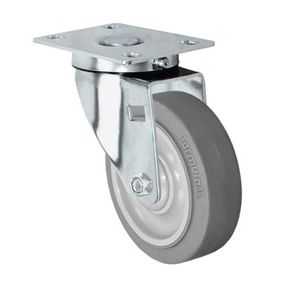 CasterHQ - 4 Stainless Steel Swivel Caster - Non-Marking Thermoplastic Rubber Wheel - 300 lbs Capacity