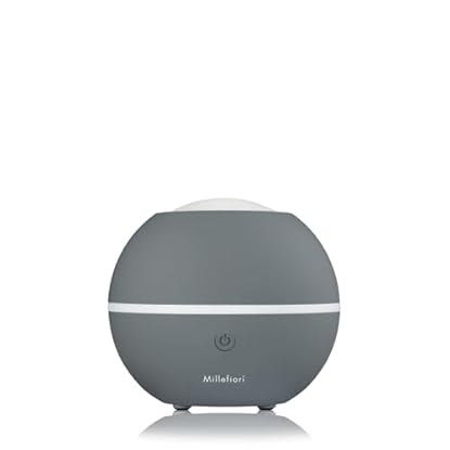 Foto di Millefiori Milano – Hydro Diffusore a Ultrasuoni Sfera Grigia – Diffusore Ambiente con LED Multicolore e Spegnimento Automatico, Ideale per Casa e Ufficio