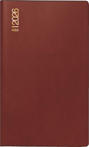 rido/idé Taschenkalender Mod. M-Planer 2026 | A6, Kunststoff, bordeaux