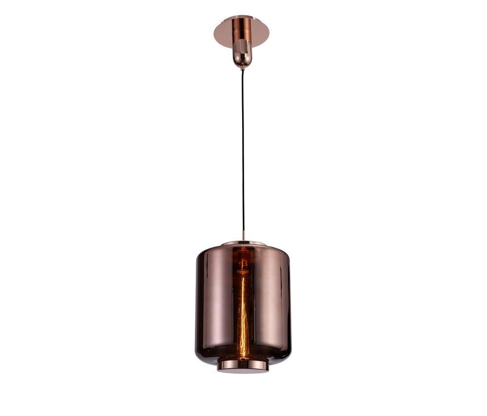 Generico Lámpara de cristal colgante diseño moderno cobre 1 luz para dormitorio, salón, comedor, dormitorio, pasillo, entrada MN-48