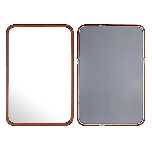 Wallbeyond WB-WM0806WN2436-1PC 24X36 Inch Wood Mirror For Bathroom, Wooden Frame Wall Mirror Farmhouse Wall Mounted Rectangle Mirror For Vanity  thumb #5