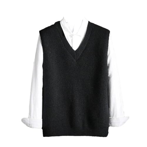Dcvmvmn Men V Neck Vest Knitted Sweaters Business Sleeveless Waistcoat
