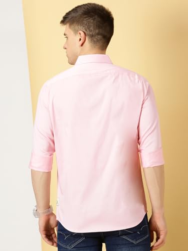 Image of Thomas Scott Men's | Solid | Full Sleeve | Slim Fit | Cotton Blend | Spread Collar | Casual Shirt