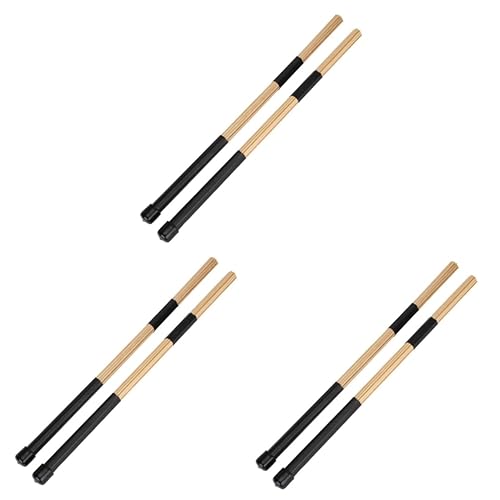 ibasenice 3pcs Bamboo Jazz Drum Brushes Sticks Pair Drum Accessories for Adults Folk Music miniatura 1