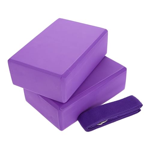 Yardwe Yoga Blocks Stretch Strap Set 3 Piece Yoga Equipment Foam Blocks for Strength Stability