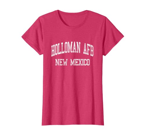 Holloman AFB New Mexico NM Vintage Athletic Sports Design T-Shirt, Women, Red Heather, 3X-Large