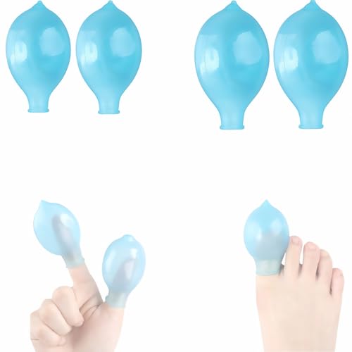Waterproof Toe Cover for Swimming Silicone Toe Protectors & Finger Cover Pack of 4 (2 Large 2 Small) Durable Toe Condom for Injury Pedicures Nail Care