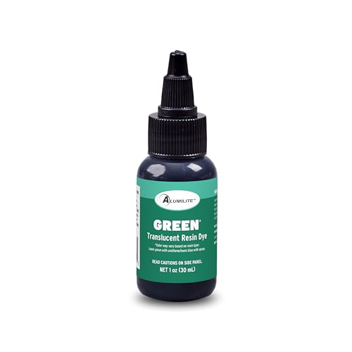 Alumilite Tinte de color líquido para carcasa de resina, verde, 1 onza, altamente concentrado para revestimiento epoxi y uretano, ideal para colorear proyectos de arte y manualidades transparentes