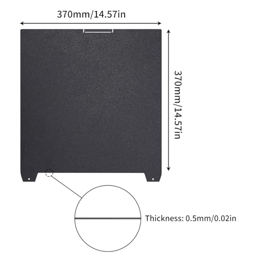 Plaque de construction 370x370mm métal pour plateau impression 3D stable - 5