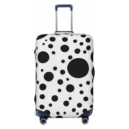 Housse de protection personnalisée pour valise à pois noirs et blancs pour voyage et affaires,...