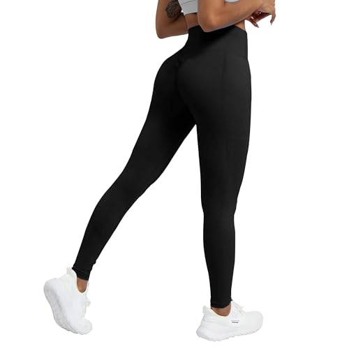 High Waisted Leggings for Women - No See Through Tummy Control Cycling Workout Yoga Pants with Pockets Reg & Plus