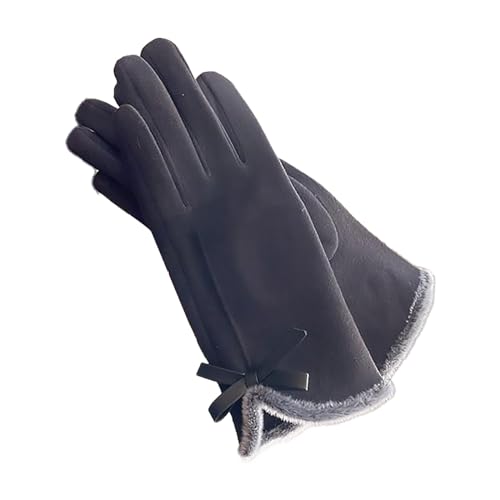 Guantes de ciclismo de terciopelo grueso para el frío y el viento (negro, talla única)
