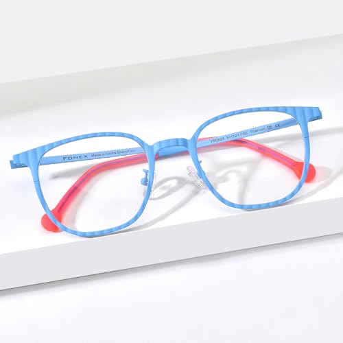 Image of FONEX Colorful Pure Titanium Glasses Frame Women Retro Round Eyeglasses F85782