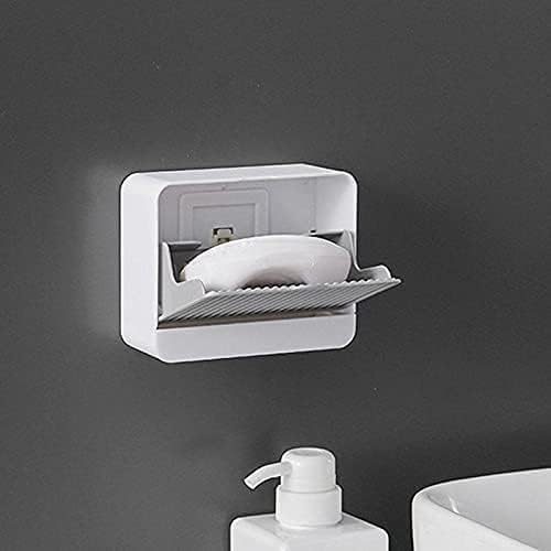 KRIPICS Premium Plastic Creative Wall Mounted Double Bar Bathroom Soap Box Holder Soap Dish with Drainage Box Soap Box with Lid Single/Double Grid Soap Draining Rack (1 Box) (B0D9266LS9) Amazon Price History, Amazon Price Tracker