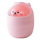 Poubelle : avec son design d'ours créatif et sa couleur rose vif, cette poubelle décorera votre bureau. petite poubelle mignonne