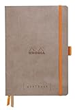 Tipo de Interior: D.O.T.S RHODIA 117744C - Carnet Souple Bullet Goalbook Taupe - A5 - Pointillés Dot - 240 pages - Papier Clairefontaine Ivoire 90G - 2 Rubans, Fermeture Élastique - Couverture Simili Cuir - Rhodiarama