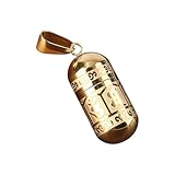 Pour Dimensions : ALCXAZS Collier pendentif commémoratif avec pendentif et contenant résistant pour conserver un précieux souvenir et réaliser un commémoratif significatif. Boîte de, Or, 37 x 12.6 mm