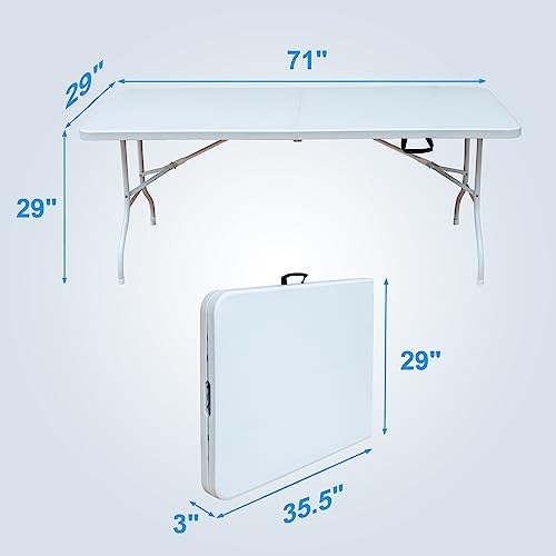 Table de camping pliable 1,8m avec poignée transport facile jardin - 4