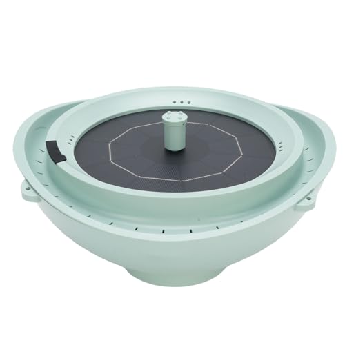 Asixxsix Vasca Solare per Uccelli, Vasca per Colibrì con Circolazione dell'Acqua Viva E Mangiatoia per Uccelli con capacità di 2 Litri Ciotola per Fontana Solare Esterno per Patio
