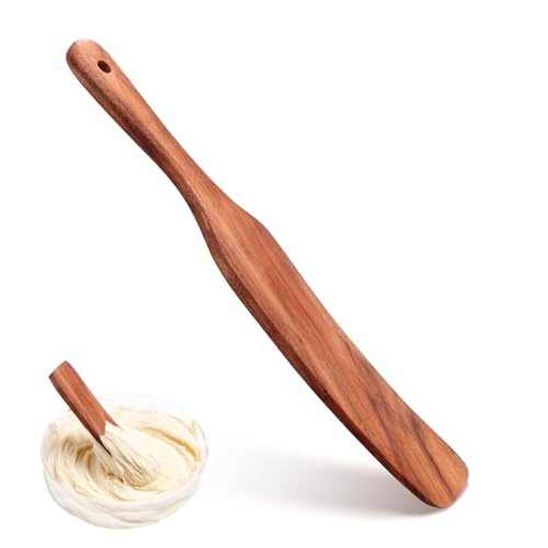 13.7in Wooden Spurtle Spatula Stir Stick with Hanging Hole - Sourdough Mixer Tool & Spreader