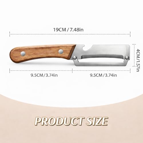 Image of 2026 Upgrade Vegetable Peeler With Wooden Handle, Stainless Steel Wide Blade Potato and Carrot Peeler, 2-in-1 Veggie Peeler With Bottle Opener for Kitchen, Camping and Travel (2PCS)