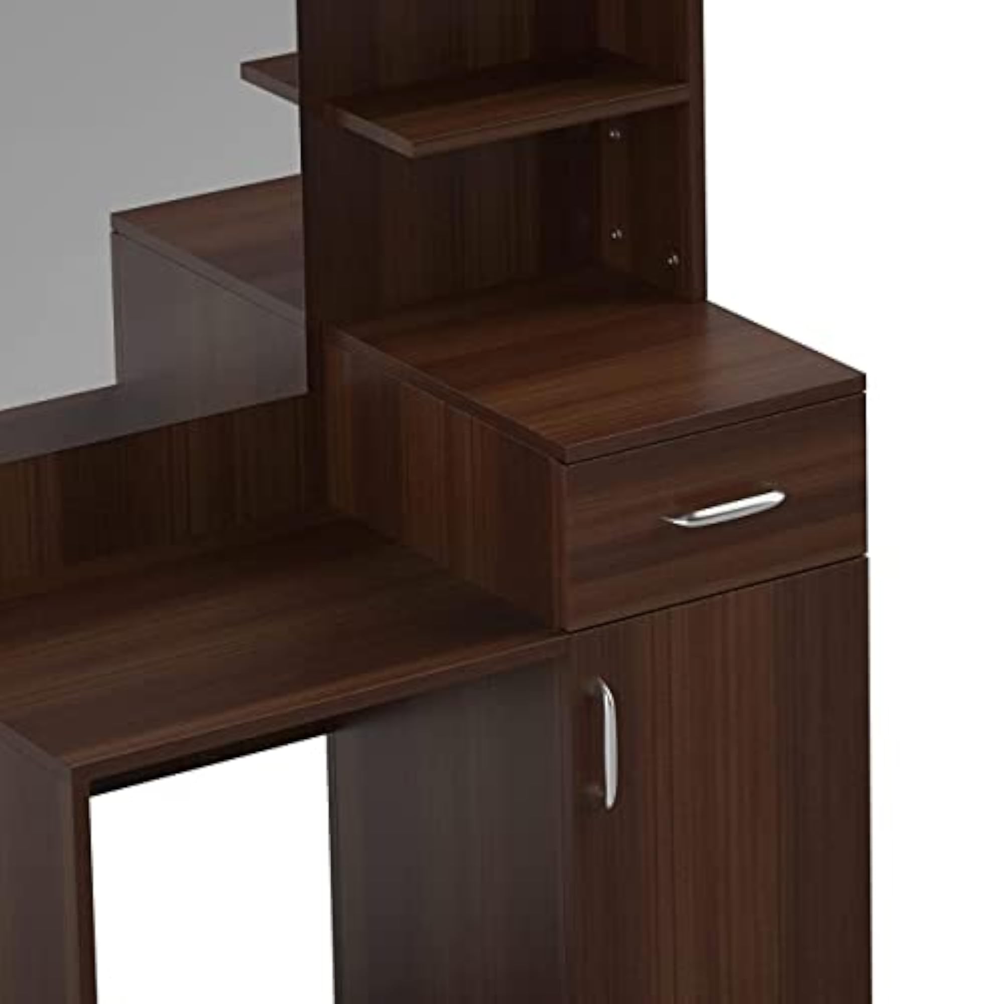 Engineered Wood Dressing Table Mirror with Storage