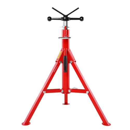 Image of VEVOR Heavy-Duty Pipe Stand Adjustable Folding Pipe Jack Stand | Sturdy Construction 2500 lbs Load Capacity | Ideal for Welding, Automotive, and Construction Projects