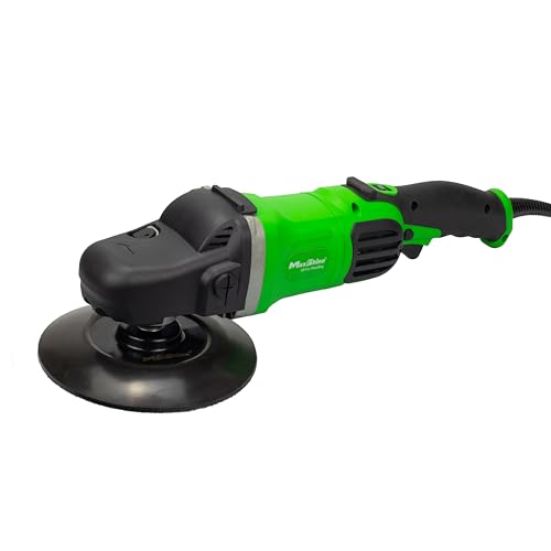 ENEACRO Polijstmachine, 1800 W, variabele snelheid met lcd-display, D-greep en zijgreep, 150/180 mm polijstschijf, ideaal voor het slijpen, polijsten en waxen van boten en auto's
