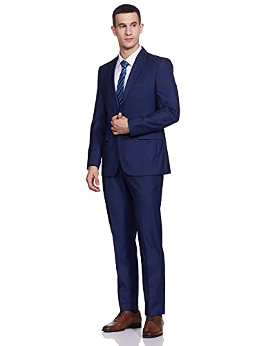 Image of Raymond Rayon Blend Men's Full Sleeve Contemporary FIT Dark Blue Formal Suit