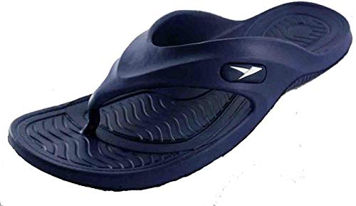 GEAR ONE Men's Rubber Sandal Slipper Comfortable Shower Beach Shoe Slip On Flip Flop, Blue, 7/8