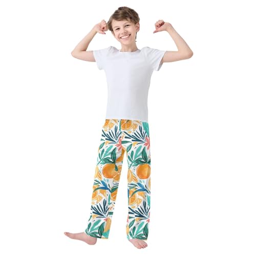 Orange Leaves Lemon Pajama Pants Long Sleep Pant Soft PJ Bottoms Sleepwear2