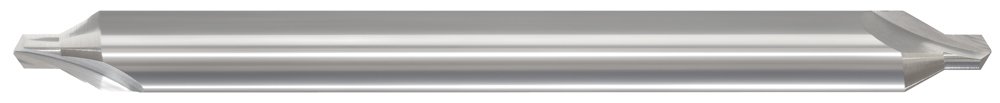 53932 Combined Drills and Countersinks, Solid Carbide, Long Length, Plain Type, Bright Finish, 60 Degree Included Angle, 4" Overall Length, 4 Size