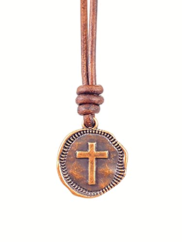 Cross Necklace Mens - Men Cross Coin, Religious Pendant, Medallion