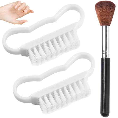 2 Piezas Cepillo Uñas, Cepillo Uñas Manos, Nail Brush con Mango de Plástico, Cepillos para Limpiar Uñas, Herramienta de Limpieza Duradera, Cepillo para Limpieza de Dedos