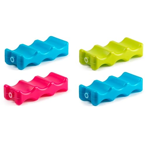 AC - Pack de 4 Acumuladores de Frío para Latas - Fabricado en Plástico - Ideal para Mantener la Temperatura en tu Nevera portátil - 21,5 x 9,5 x 5 cm - Color Aleatorio