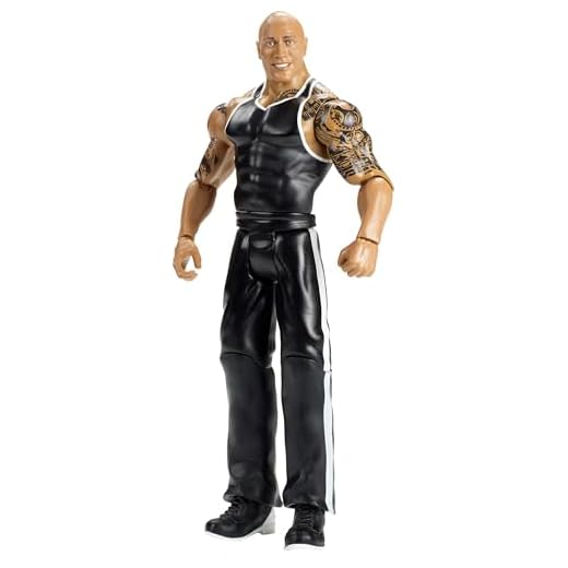 Mattel WWE Top Picks Actionfigur, 15,2 cm großes Sammlerstück The Rock mit 14 Gelenkpunkten & lebensechtem Look