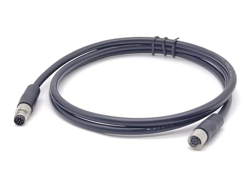Conector de cable M8 8 pines macho a hembra 1m IP67 miniatura 1