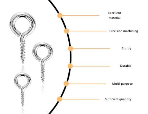KAPSING 300 Stück Kleine Ösenschraube Schrauboesen ösenschrauben, Kleine Augen Schrauben Nagel, Mini Schraubhaken für DIY Schmuckherstellung Perlenvorhänge Handwerkliche(4/5/6mm)